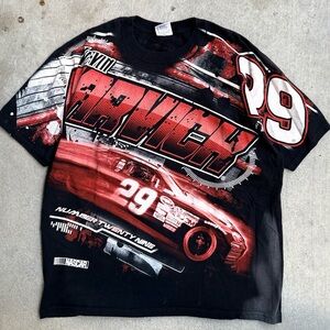 Vintage NASCAR AOP Kevin Harvick Men’s Black Racing Tshirt XL 23x29